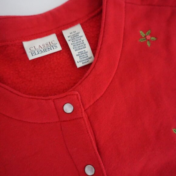 Vintage Classic Elements Red Embroidered Christmas Snowman Button Cardigan M - Picture 11 of 11